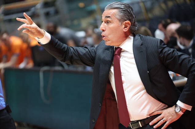 Mandatory Credit: Photo by Michele Nucci LiveMedia Shutterstock (12565309n) Sergio Scariolo (head coach of Segafredo Virtus Bologna) Basketball EuroCup Championship Virtus Bologna vs Basketball Ulm, Paladozza, Bologna, Italy - 27 Oct 2021 Basketball EuroCup Championship Virtus Bologna vs Basketball Ulm, Paladozza, Bologna, Italy - 27 Oct 2021  Copyright: xMichelexNucci LiveMedia Shutterstockx 12565309n