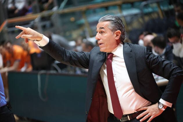 October 27, 2021, Bologna, Italy: Sergio Scariolo (head coach of Segafredo Virtus Bologna) during the Eurocup tournament match Segafredo Virtus Bologna Vs. Ratiopharm Ulm at the Paladozza sports palace - Bologna, October 27, 2021 Basketball EuroCup Championship - Virtus Bologna vs Basketball Ulm, Bologna, Italy  - ZUMAl164 20211027_zsa_l164_157 Copyright: xMichelexNuccix