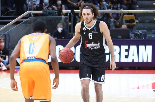 Alessandro Pajola (Segafredo Virtus Bologna) during the Eurocup tournament match Segafredo Virtus Bologna Vs. Ratiopharm Ulm at the Paladozza sports palace - Bologna, October 27, 2021  Copyright: xMichelexNuccix xIPAx xx 0