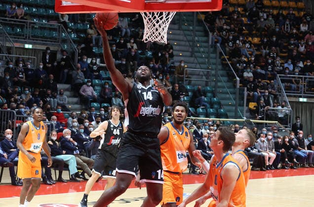 Mouhammadou Jaiteh (Segafredo Virtus Bologna) during the Eurocup tournament match Segafredo Virtus Bologna Vs. Ratiopharm Ulm at the Paladozza sports palace - Bologna, October 27, 2021  Copyright: xMichelexNuccix xIPAx xx 0