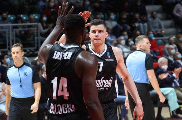 Amar Alibegovic (Segafredo Virtus Bologna)during the Eurocup tournament match Segafredo Virtus Bologna Vs. Ratiopharm Ulm at the Paladozza sports palace - Bologna, October 27, 2021  Copyright: xMichelexNuccix xIPAx xx 0