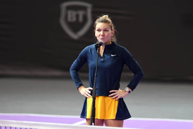 Day five of WTA, Tennis Damen 250 Transylvania Open Tour with restrictions due to Covid 19. WTA competition taking place in BT Arena, Cluj-Napoca, Romania between 27 October 2021 Portrait of Simons Halep during a speech she gave after winning her match against Gabriela Ruse on the fifth day of Transylvania Open WTA250 - 27 October 2021 Cluj-Napoca Cluj Romania Copyright: xAncaxTepeix