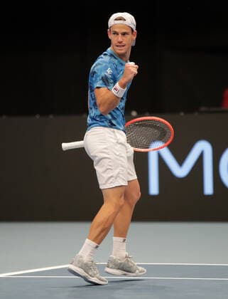 TENNIS - ATP, Tennis Herren Erste Bank Open VIENNA,AUSTRIA,28.OCT.21 - TENNIS - ATP World Tour, Erste Bank Open. Image shows the rejoicing of Diego Schwartzman (ARG).  GEPAxpictures xWalterxLuger
