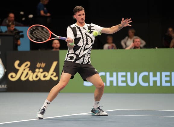 TENNIS - ATP, Tennis Herren Erste Bank Open VIENNA,AUSTRIA,28.OCT.21 - TENNIS - ATP World Tour, Erste Bank Open. Image shows Dennis Novak (AUT).  GEPAxpictures xWalterxLuger