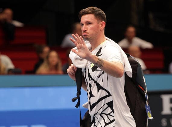 TENNIS - ATP, Tennis Herren Erste Bank Open VIENNA,AUSTRIA,28.OCT.21 - TENNIS - ATP World Tour, Erste Bank Open. Image shows Dennis Novak (AUT).  GEPAxpictures xWalterxLuger