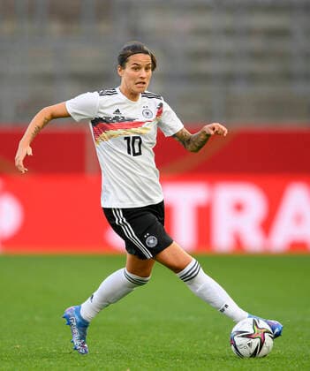 Dzsenifer MAROZSAN GER Action, Womens World Cup qualifying football match, Germany GER Israel ISR 7 0, on 26 10 2021 in Essen Germany Â