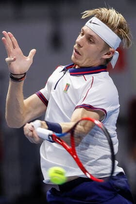 ATP, Tennis Herren St. Petersburg Open 2021 International Tennis Tournament Denis Shapovalov of Canada returns the ball to Jan-Lennard Struff of Germany during the men s singles quarterfinal tennis match of the ATP 250 St. Petersburg Open 2021 International Tennis Tournament at the Sibur Arena on October 29, 2021 in Saint Petersburg, Russia. Saint Petersburg Russia  Copyright: xMikexKireevx kireev-notitle211029_nps94