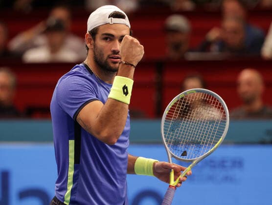 TENNIS - ATP, Tennis Herren Erste Bank Open VIENNA,AUSTRIA,29.OCT.21 - TENNIS - ATP World Tour, Erste Bank Open. Image shows the rejoicing of Matteo Berrettini (ITA).  GEPAxpictures xWalterxLuger