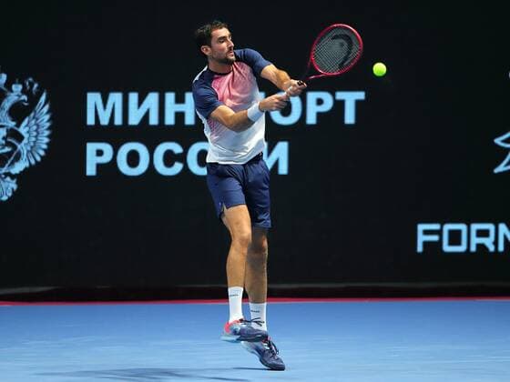 Saint Petersburg, Russia - 28 october 2021, Tennis. ATP, Tennis Herren St. Petersburg Open, Marin Cilic AlexanderxKulebyakin