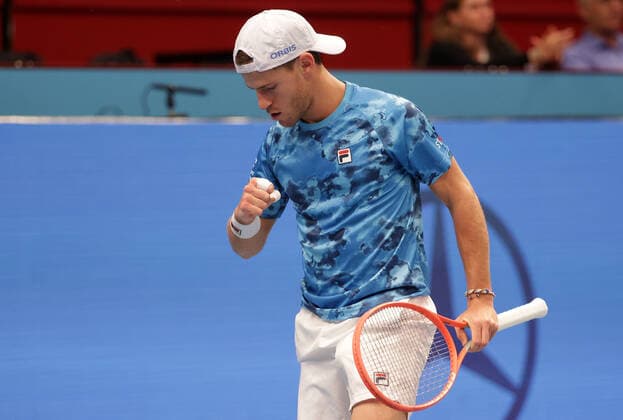 TENNIS - ATP, Tennis Herren Erste Bank Open VIENNA,AUSTRIA,29.OCT.21 - TENNIS - ATP World Tour, Erste Bank Open. Image shows the rejoicing of Diego Schwartzman (ARG).  GEPAxpictures xWalterxLuger