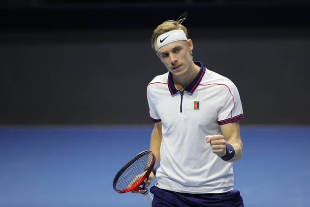 SAINT PETERSBURG, RUSSIA - OCTOBER 29: Denis Shapovalov reacts during ATP, Tennis Herren International tennis tournament St. Petersburg Open on October 29, 2021, at Sibur Arena in Saint Petersburg, Russia. (Photo by Anatoliy Medved Icon Sportswire) TENNIS: OCT 29 St. Petersburg Open Icon2110292658