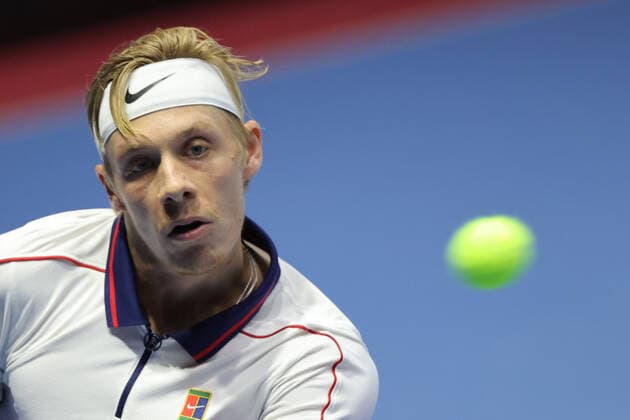 SAINT PETERSBURG, RUSSIA - OCTOBER 29: Denis Shapovalov reacts during ATP, Tennis Herren International tennis tournament St. Petersburg Open on October 29, 2021, at Sibur Arena in Saint Petersburg, Russia. (Photo by Anatoliy Medved Icon Sportswire) TENNIS: OCT 29 St. Petersburg Open Icon2110292667