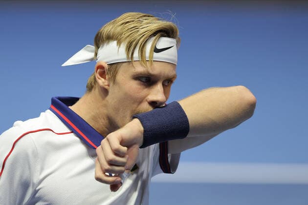 SAINT PETERSBURG, RUSSIA - OCTOBER 29: Denis Shapovalov reacts during ATP, Tennis Herren International tennis tournament St. Petersburg Open on October 29, 2021, at Sibur Arena in Saint Petersburg, Russia. (Photo by Anatoliy Medved Icon Sportswire) TENNIS: OCT 29 St. Petersburg Open Icon2110292672