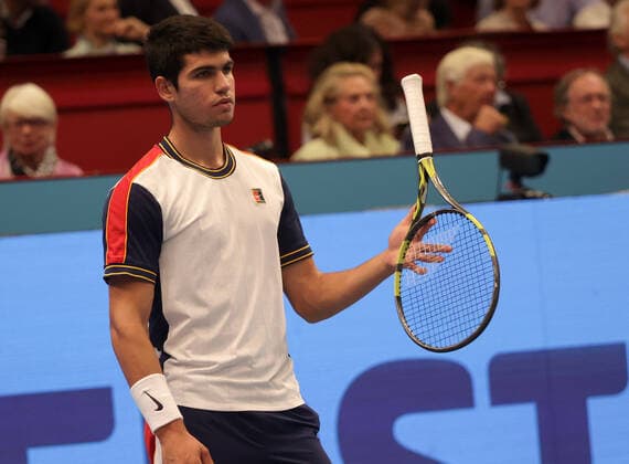 TENNIS - ATP, Tennis Herren Erste Bank Open VIENNA,AUSTRIA,30.OCT.21 - TENNIS - ATP World Tour, Erste Bank Open. Image shows Carlos Alcaraz (ESP).  GEPAxpictures xWalterxLuger