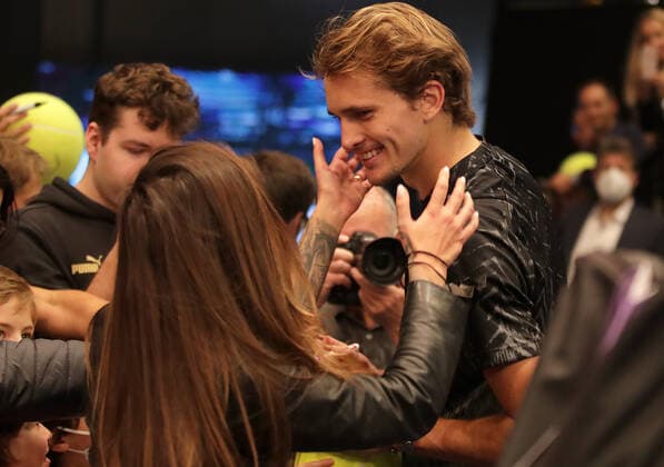 TENNIS - ATP, Tennis Herren Erste Bank Open VIENNA,AUSTRIA,30.OCT.21 - TENNIS - ATP World Tour, Erste Bank Open. Image shows Sophia Thomalla and Alexander Zverev (GER).  GEPAxpictures xWalterxLuger