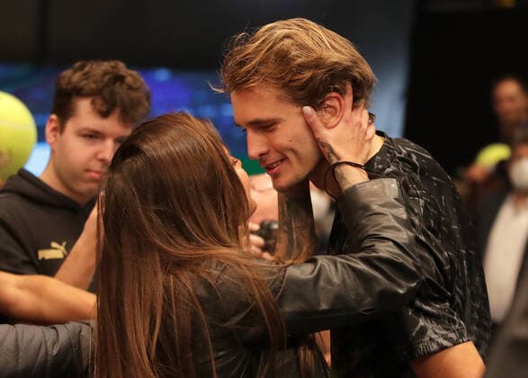TENNIS - ATP, Tennis Herren Erste Bank Open VIENNA,AUSTRIA,30.OCT.21 - TENNIS - ATP World Tour, Erste Bank Open. Image shows Sophia Thomalla and Alexander Zverev (GER).  GEPAxpictures xWalterxLuger