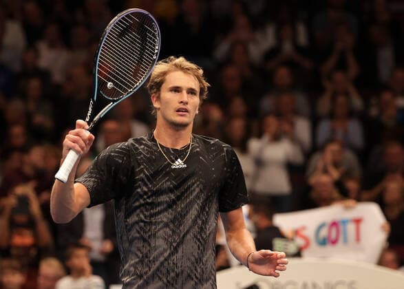 TENNIS - ATP, Tennis Herren Erste Bank Open VIENNA,AUSTRIA,30.OCT.21 - TENNIS - ATP World Tour, Erste Bank Open. Image shows the rejoicing of Alexander Zverev (GER).  GEPAxpictures xWalterxLuger