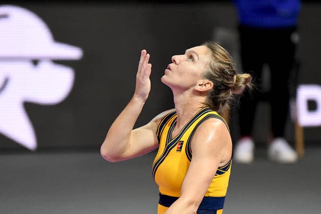Semifinals day at WTA, Tennis Damen 250 Transylvania Open Tour with restrictions due to Covid 19. WTA competition taking place in BT Arena, Cluj-Napoca, Romania 30 October 2021 Portrait of Simona Halep celebrating after winning her match in Transylvania Open Semifinals against Marta Kostyuk in BT Arena Cluj-Napoca 30 October 2021 Cluj-Napoca Cluj Romania Copyright: xAncaxTepeix