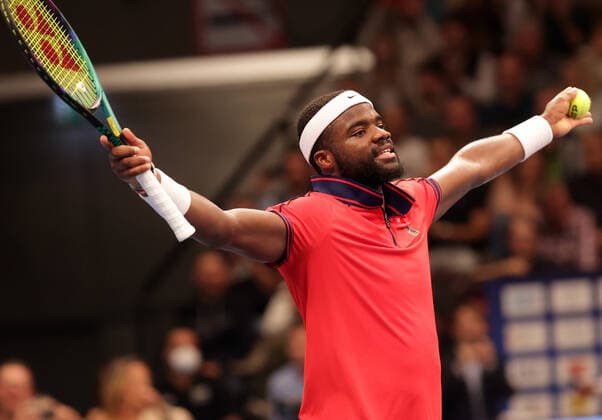 TENNIS - ATP, Tennis Herren Erste Bank Open VIENNA,AUSTRIA,30.OCT.21 - TENNIS - ATP World Tour, Erste Bank Open. Image shows the rejoicing of Frances Tiafoe (USA).  GEPAxpictures xWalterxLuger