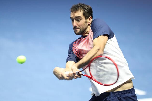 SAINT PETERSBURG, RUSSIA - OCTOBER 30: Marin Cilic in action during ATP, Tennis Herren International tennis tournament St. Petersburg Open on October 30, 2021, at Sibur Arena in Saint Petersburg, Russia. (Photo by Anatoliy Medved Icon Sportswire) TENNIS: OCT 30 St. Petersburg Open Icon2110303200