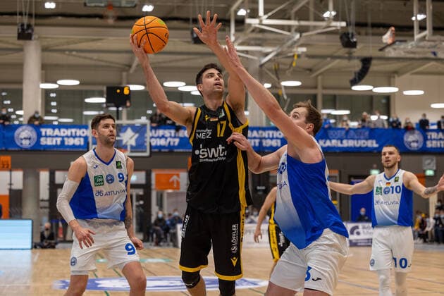 Mateo Seric Tigers Tuebingen, 17 ¨¨Tigers Tuebingen vs PS Karlsruhe Lions, 2 Basketball, Bundesliga, Pro A, Barmer 2 Basketball, Matchday 7, Season 2021 2022, 30 10 2021, ¨¨ Tigers Tuebingen PS Karlsruhe Lions, Basketball, 2 Bundesliga, Barmer 2 Basketball, Matchday 7, Season 2021 2022, 30 10 2021 Karlsruhe. Copyright: xDennisxDuddek xEibnerxPressefotox EP_DDK