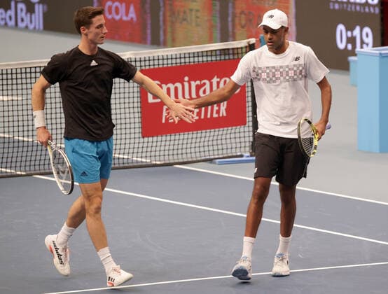 TENNIS - ATP, Tennis Herren Erste Bank Open VIENNA,AUSTRIA,31.OCT.21 - TENNIS - ATP World Tour, Erste Bank Open, final. Image shows Joe Salisbury (GBR) and Rajeev Ram (USA).  GEPAxpictures xWalterxLuger