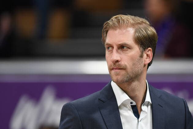 BG Göttingen EWE Baskets Oldenburg 31 10 2021, Basketball Bundesliga, 2021 2022 season, Matchday 6, BG Göttingen EWE Baskets Oldenburg Göttingens co-coach Olivier Foucart stands on the field Göttingen Lower Saxony Germany before the game.