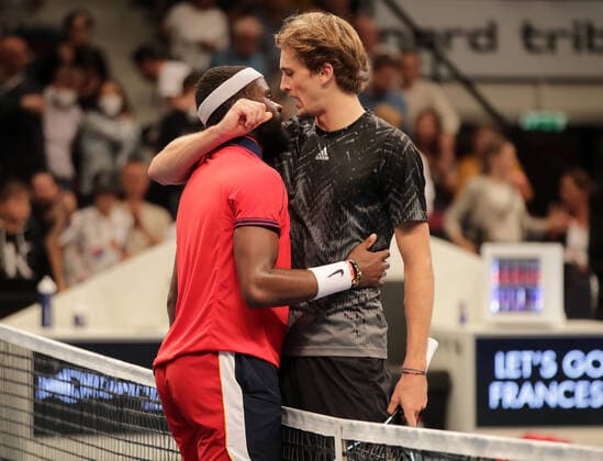 TENNIS - ATP, Tennis Herren Erste Bank Open VIENNA,AUSTRIA,31.OCT.21 - TENNIS - ATP World Tour, Erste Bank Open, final. Image shows Frances Tiafoe (USA) and Alexander Zverev (GER).  GEPAxpictures xWalterxLuger