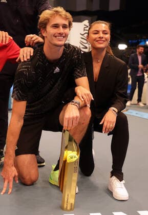 TENNIS - ATP, Tennis Herren Erste Bank Open VIENNA,AUSTRIA,31.OCT.21 - TENNIS - ATP World Tour, Erste Bank Open, final. Image shows Alexander Zverev (GER) and Sophia Thomalla.  GEPAxpictures xWalterxLuger