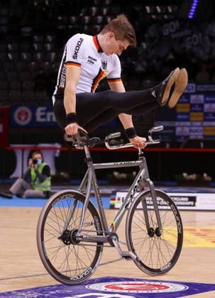 BAU 31 10 2021 Stuttgart Indoor Cycling World Championships 2021, Men Single, World Champion Lukas Kohl GER