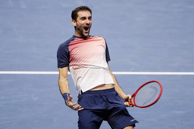 ATP, Tennis Herren St. Petersburg Open 2021 International Tennis Tournament Marin Cilic of Croatia celebrates victory over Taylor Fritz of United States during the men s singles final tennis match of the ATP 250 St. Petersburg Open 2021 International Tennis Tournament at the Sibur Arena on October 31, 2021 in Saint Petersburg, Russia. Saint Petersburg Russia  Copyright: xMikexKireevx kireev-notitle211031_npHTs