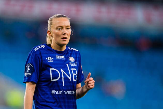 211031 Synne Sofie Kinden Jensen of Valerenga during the women cups cup final match between Sandviken and Valerenga on October 31, 2021 in Oslo Photo Marius Simensen BILDBYRAN Cop 238 bbeng dam football fotball fotboll sandviken tfk toppserien valerenga,  Copyright: MARIUSxSIMENSEN BB211031ZC036