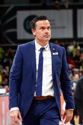 Matchday 6 of the easyCredit BBL Basketball Bundesliga at Oberfrankenhalle in Bayreuth Season 2021 2022 Medi Bayreuth vs FC Bayern Munich Raoul Korner Medi Bayreuth coach