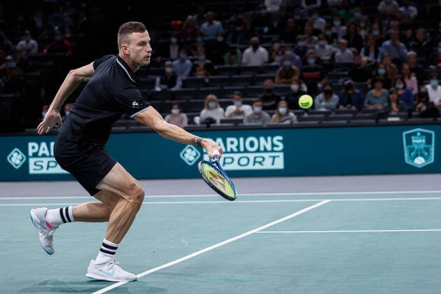 Marton FUCSOVICS (HUN) TENNIS : Rolex Paris Masters - Jour 1 - 01 11 2021 AurelienMorissard Panoramic 