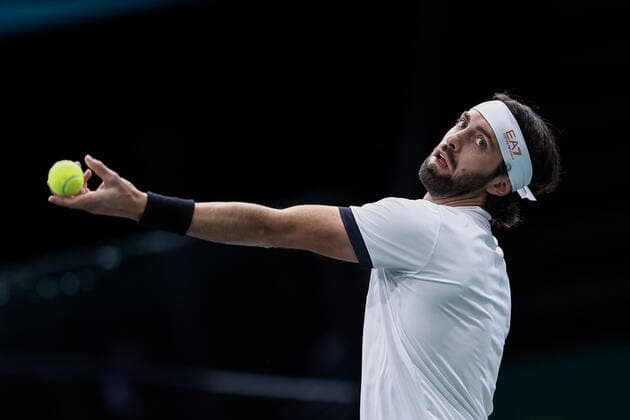Nikoloz BASILASHVILI (GEO) TENNIS : Rolex Paris Masters - Jour 1 - 01 11 2021 AurelienMorissard Panoramic 