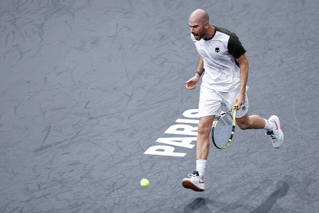 Adrian MANNARINO (FRA) TENNIS : Rolex Paris Masters - Jour 1 - 01 11 2021 AurelienMorissard Panoramic 