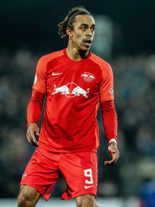 Leipzigs Yussuf Poulsen SV Babelsberg 03 RB Leipzig 0 1 26 October 2021 Babelsberg Potsdam Karl Liebknecht Stadion , Football DFB Pokal, 2 Round SV Babelsberg 03 RB Leipzig 0 1