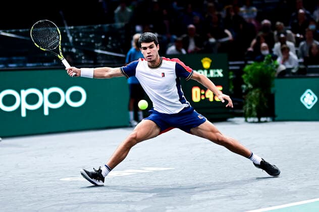 Cartlos Alcaraz (Esp) TENNIS : Rolex Paris Masters 2021 - Paris - 02 11 2021 JBAutissier Panoramic 
