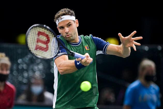 Grigor Dimitrov (Bul) TENNIS : Rolex Paris Masters 2021 - Paris - 02 11 2021 JBAutissier Panoramic 