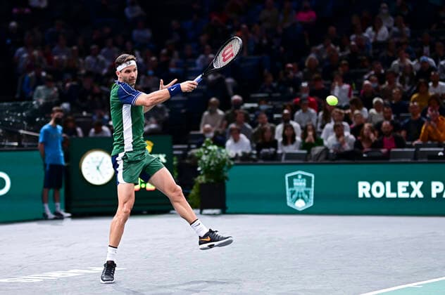 Grigor Dimitrov (Bul) TENNIS : Rolex Paris Masters 2021 - Paris - 02 11 2021 JBAutissier Panoramic 
