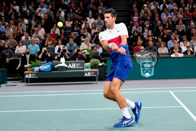 November 2, 2021, Paris, France: Serbian player NOVAK DJOKOVIC world number one during the Rolex Paris Masters 1000 tournament at Accor Arena Stadium - Paris - France Paris France - ZUMAp119 20211102_zaf_p119_099 Copyright: xPierrexSteveninx