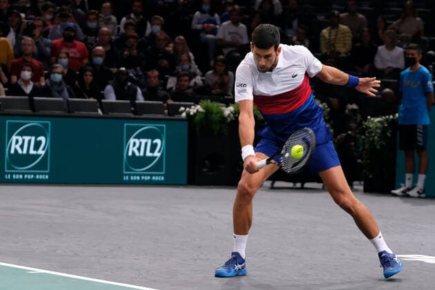 November 2, 2021, Paris, France: Serbian player NOVAK DJOKOVIC world number one during the Rolex Paris Masters 1000 tournament at Accor Arena Stadium - Paris - France Paris France - ZUMAp119 20211102_zaf_p119_103 Copyright: xPierrexSteveninx