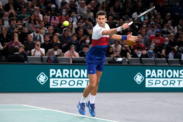 November 2, 2021, Paris, France: Serbian player NOVAK DJOKOVIC world number one during the Rolex Paris Masters 1000 tournament at Accor Arena Stadium - Paris - France Paris France - ZUMAp119 20211102_zaf_p119_105 Copyright: xPierrexSteveninx
