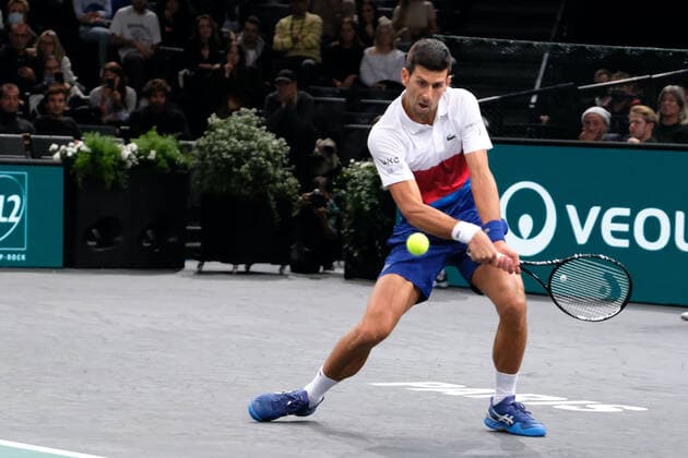 November 2, 2021, Paris, France: Serbian player NOVAK DJOKOVIC world number one during the Rolex Paris Masters 1000 tournament at Accor Arena Stadium - Paris - France Paris France - ZUMAp119 20211102_zaf_p119_109 Copyright: xPierrexSteveninx