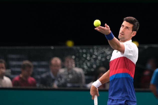 November 2, 2021, Paris, France: Serbian player NOVAK DJOKOVIC world number one during the Rolex Paris Masters 1000 tournament at Accor Arena Stadium - Paris - France Paris France - ZUMAp119 20211102_zaf_p119_115 Copyright: xPierrexSteveninx