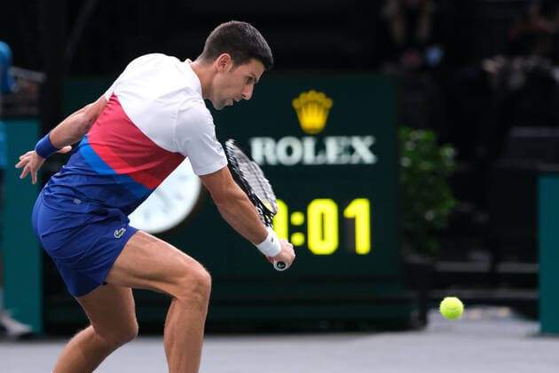 November 2, 2021, Paris, France: Serbian player NOVAK DJOKOVIC world number one during the Rolex Paris Masters 1000 tournament at Accor Arena Stadium - Paris - France Paris France - ZUMAp119 20211102_zaf_p119_113 Copyright: xPierrexSteveninx