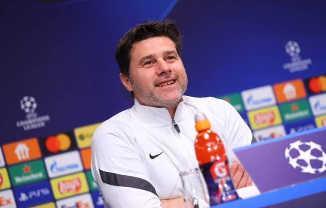 Champions League Paris SG PK 02 11 2021 Leipzig, 02 11 2021, Red Bull Arena, Champions League, Matchday 4 , Press conference on the eve of the match RB Leipzig v Paris St Germain , In picture coach Mauricio Pochettino, FC Paris Saint German , Picture Point