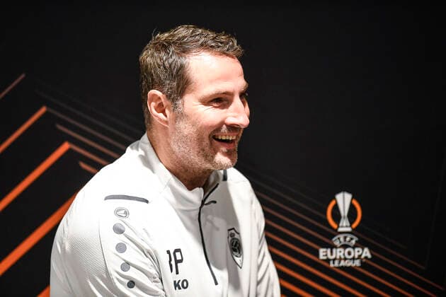 Antwerp s head coach Brian Priske pictured during a press conference, PK, Pressekonferenz of Belgian soccer team Royal Antwerp FC, Wednesday 03 November 2021 in Antwerp. The team is preparing for tomorrow s match against Turkish club Fenerbahce S.K. on the fourth day of the UEFA Europa League group stage, in group D. TOMxGOYVAERTS  x3130172x