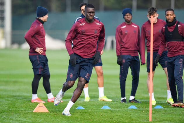 Antwerp s Abdoulaye Seck pictured during a training session of Belgian soccer team Royal Antwerp FC, Wednesday 03 November 2021 in Antwerp. The team is preparing for tomorrow s match against Turkish club Fenerbahce S.K. on the fourth day of the UEFA Europa League group stage, in group D. TOMxGOYVAERTS  x3130323x