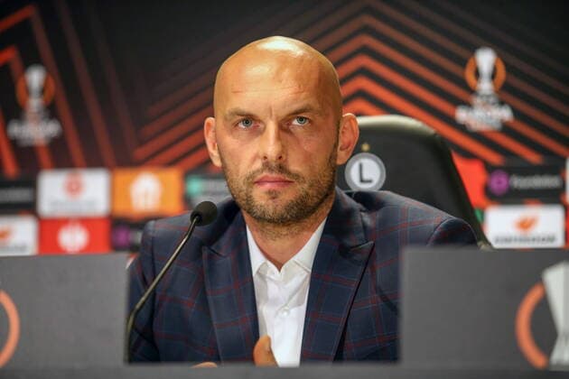 WARSZAWA 03.11.2021 LIGA EUROPY UEFA EUROPA LEAGUE press conference, PK, Pressekonferenz BEFORE GAME LEGIA WARSAW v SSC NAPOLI KONFERENCJA PRASOWA PRZED MECZEM LEGII WARSZAWA Z SSC NAPOLI MAREK GOLEBIEWSKI FOT. MARCIN SZYMCZYK FOTOPYK NEWSPIX.PL --- Newspix.pl  211103MSZ006